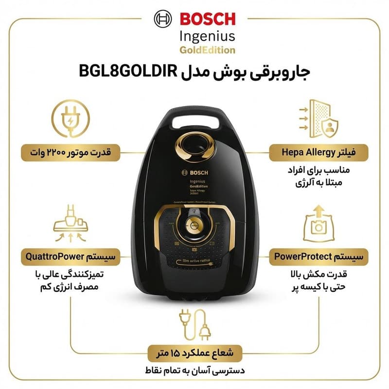 جاروبرقی بوش مدل BGL8GOLDIR — تصویر 2