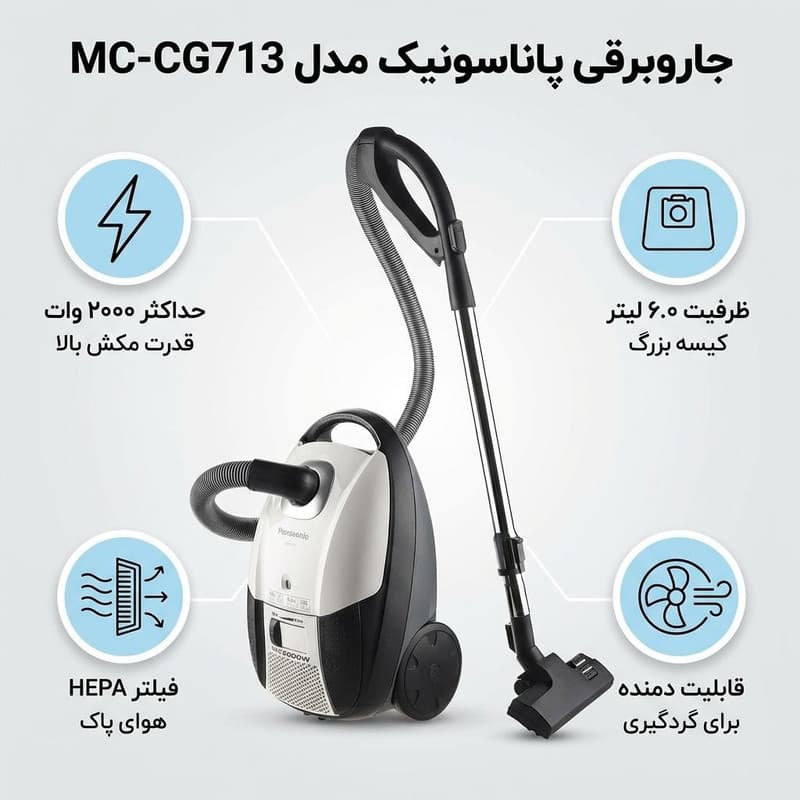 جاروبرقی پاناسونیک مدل MC-CG713 — تصویر 2