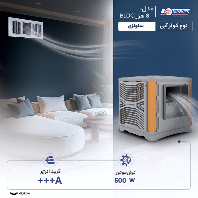 کولر آبی 8000 نیرو تهویه البرز مدل 8 هزار BLDC — تصویر 3
