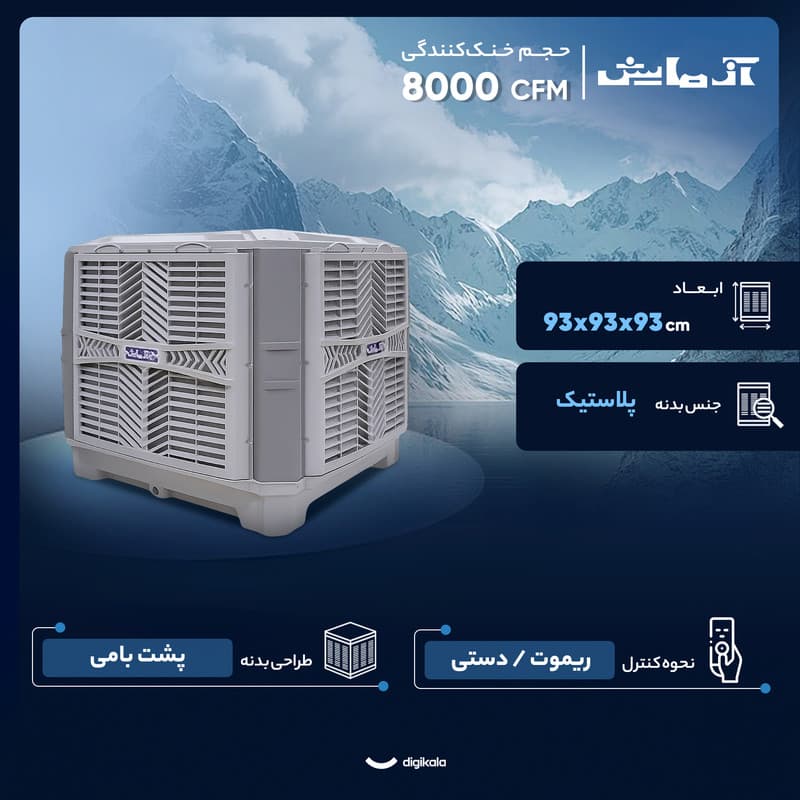 کولر آبی سلولزی 8000 آزمایش مدل پلیمری — تصویر 3