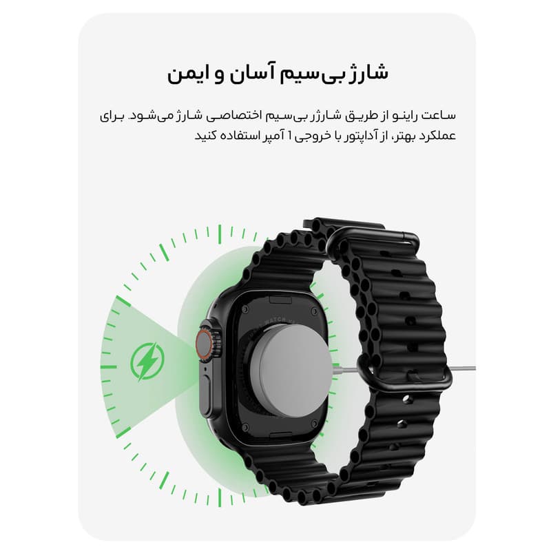 ساعت هوشمند 49 میلی متری مدل QX75 MAX با بند فلزی — تصویر 4