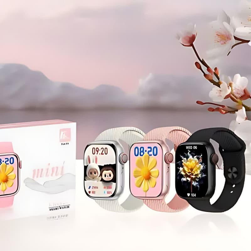 ساعت هوشمند کیکویر ۴۴ میلی متری مدل KW68 Mini با بند سیلیکونی — تصویر 3