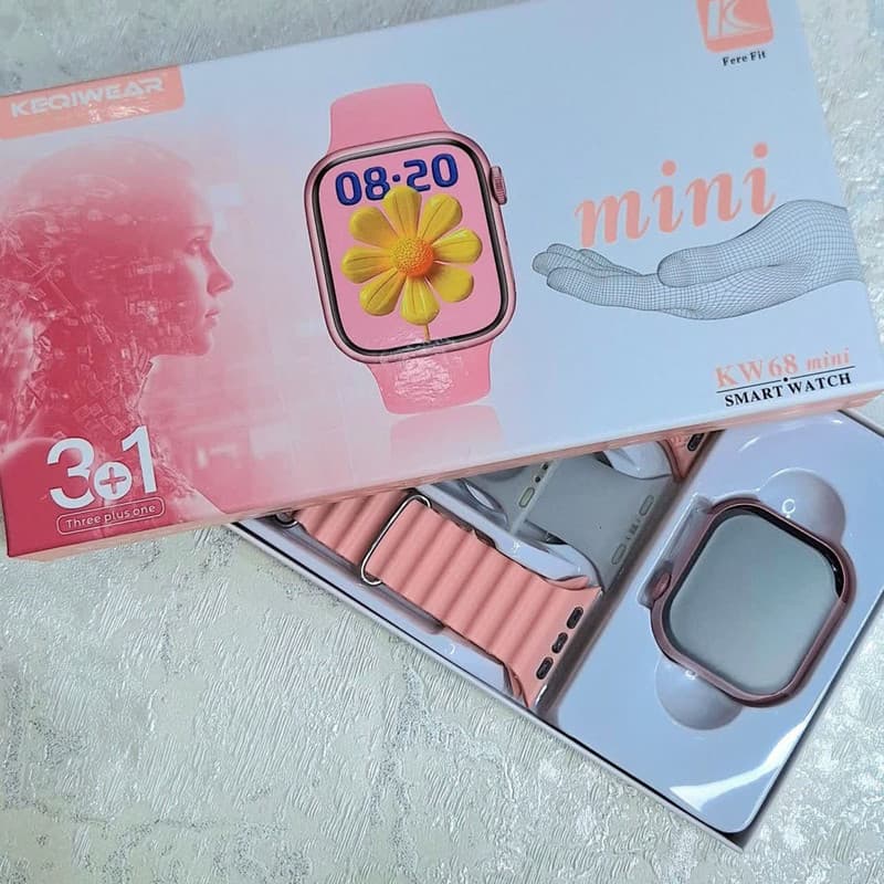 ساعت هوشمند کیکویر ۴۴ میلی متری مدل KW68 Mini با بند سیلیکونی — تصویر 4