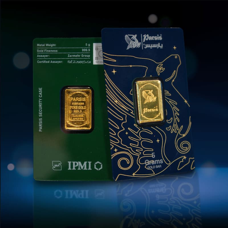 شمش طلا 24 عیار پارسیس مدل a-pr-5 — تصویر 2