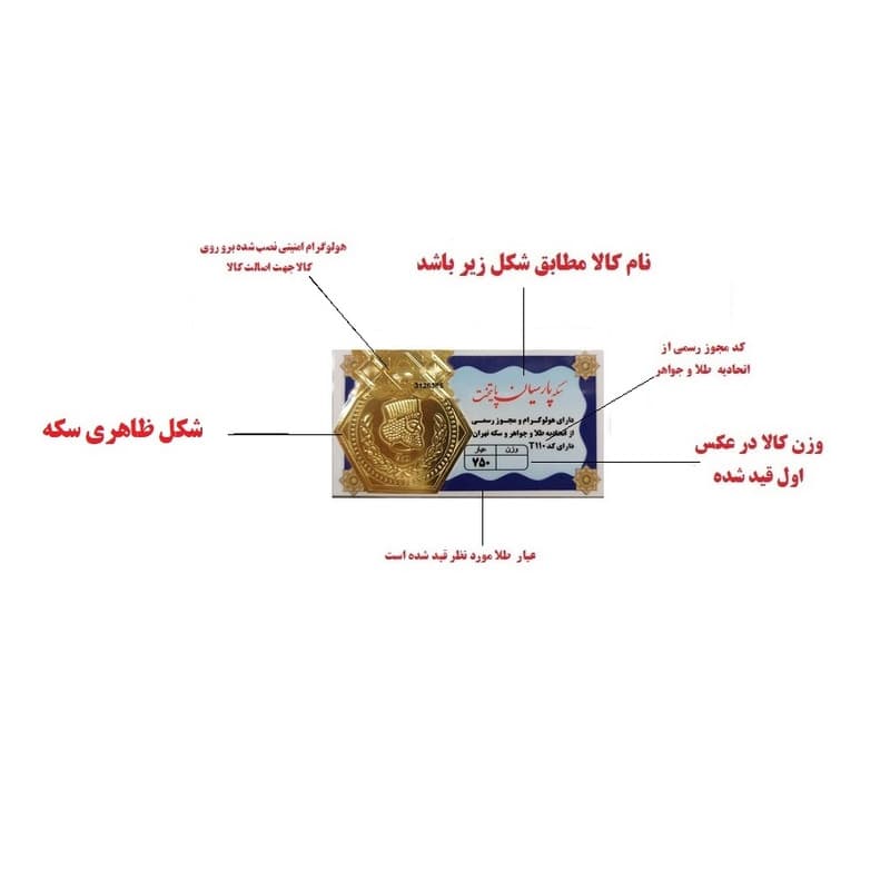 سکه طلا گرمی 18 عیار پارسیان پایتخت مدل p_1.2g — تصویر 3