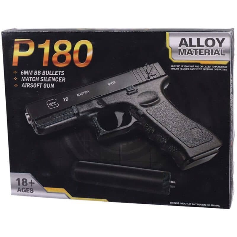 ست تفنگ بازی مدل کلت لیزردار metal p-180 — تصویر 4
