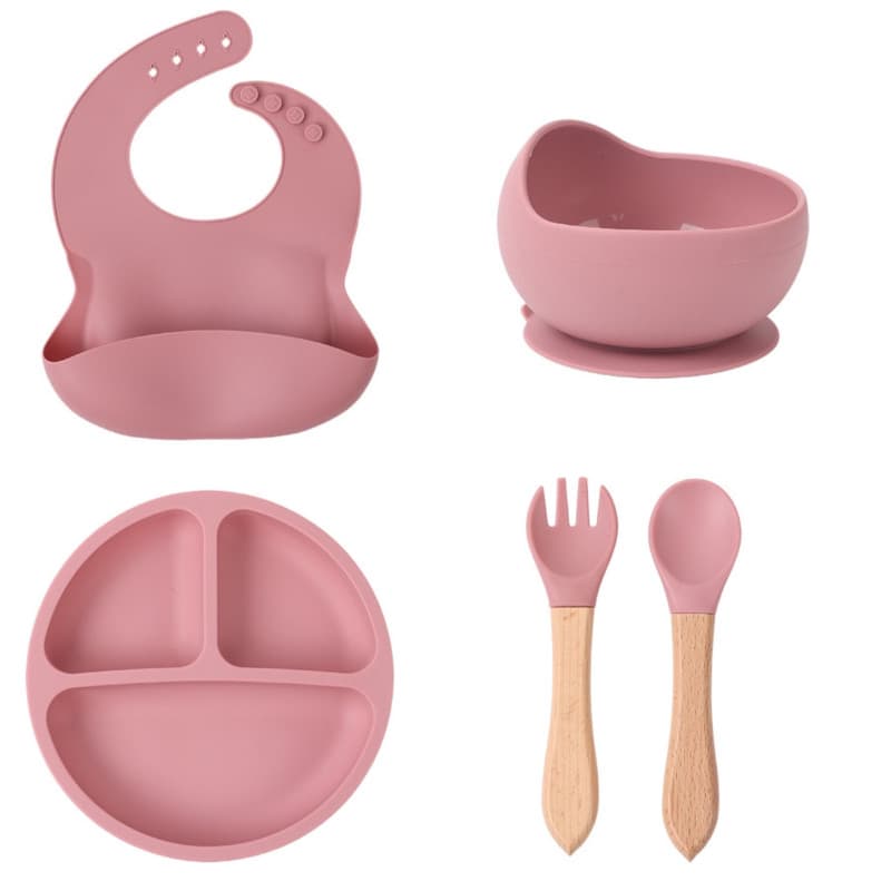 ست ظرف غذا خوری 5 تکه کودک مدل SILICONE