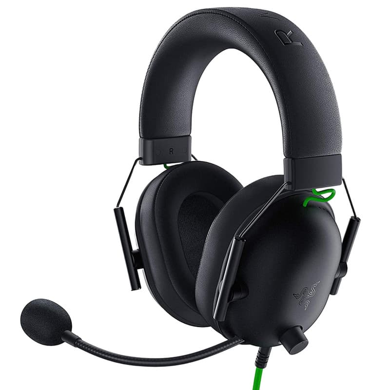 هدست گیمینگ بلوتوثی ریزر مدل BlackShark V2 X با نویز کنسلینگ بدنه، نویز کنسلینگ میکروفون (ENC)، اتصال از طریق جک 3.5 میلی متری، دارای صدای فراگیر 7.1 کاناله، دارای تکنولوژی صدای 360 درجه