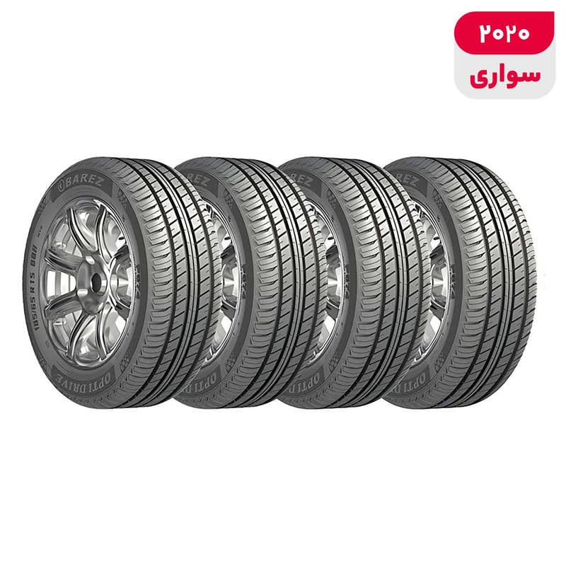 لاستیک خودرو رادیال بارز مدل P648 با کاربری سواری و سایز رینگ 15 اینچ، فاق 65 درصد پهنا و پهنای 185 میلی متر، شاخص تحمل وزن 88 و شاخص سرعت H (حداکثر سرعت 210 کیلومتر بر ساعت)، ساخت ایران، دارای تایر تیوبلس، 4 حلقه — تصویر 1