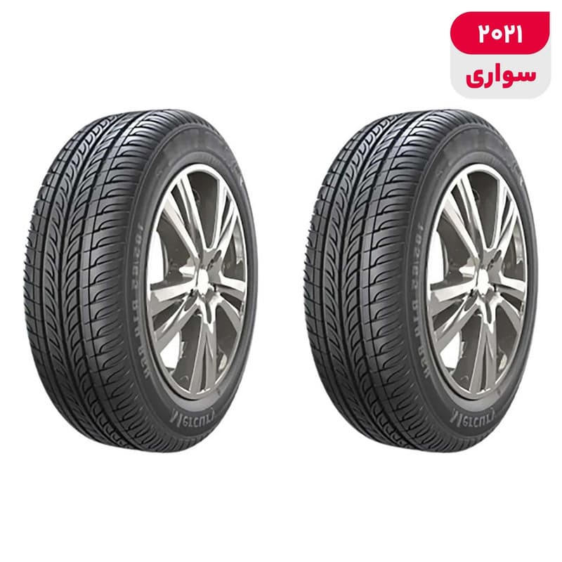 لاستیک خودرو رادیال یزد تایر مدل MERCURY با کاربری سواری و سایز رینگ 14 اینچ، فاق 65 درصد پهنا و پهنای 185 میلی متر، شاخص تحمل وزن 86 و شاخص سرعت H (حداکثر سرعت 210 کیلومتر بر ساعت)، ساخت ایران، دارای تایر تیوبلس، 2 حلقه — تصویر 1